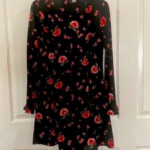 H&M Black/red floral dress